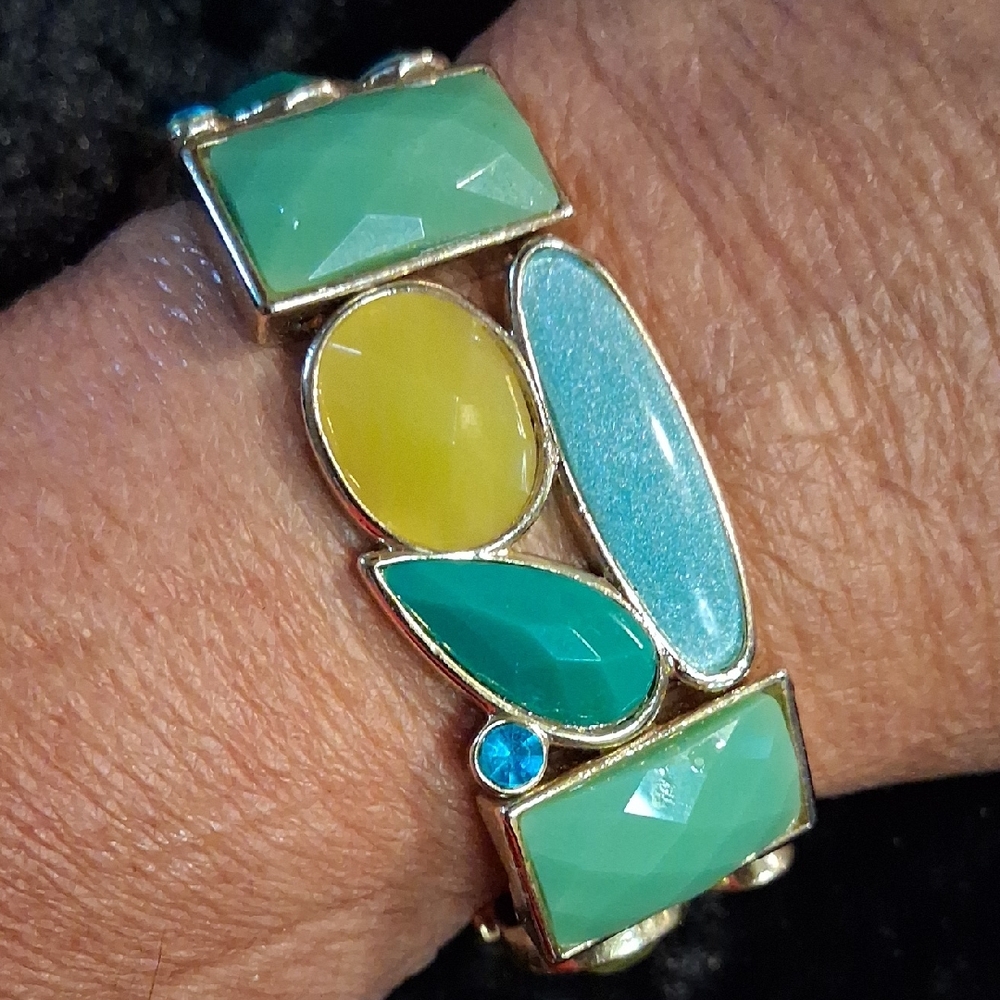 Liz Claiborne Green and Yellow Gemstone Bracelet